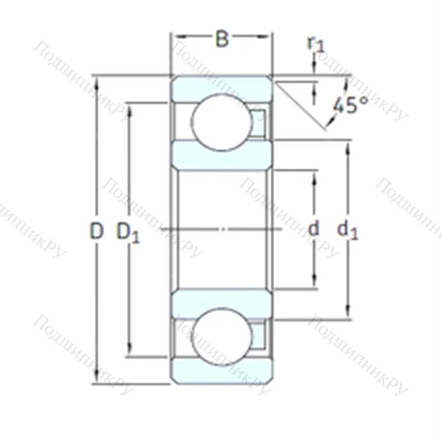 Подшипник шариковый радиальный 16003/HR 22Q 2