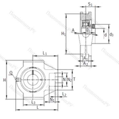 Подшипниковый узел шариковый радиальный PTUE 40