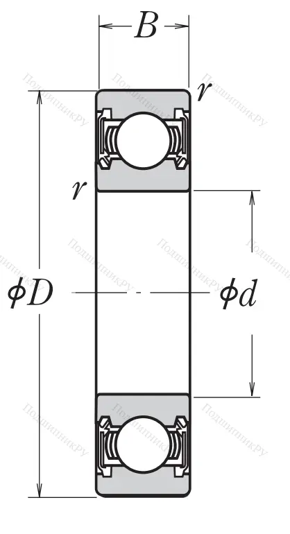 Однорядный шариковый подшипник 6813 DD