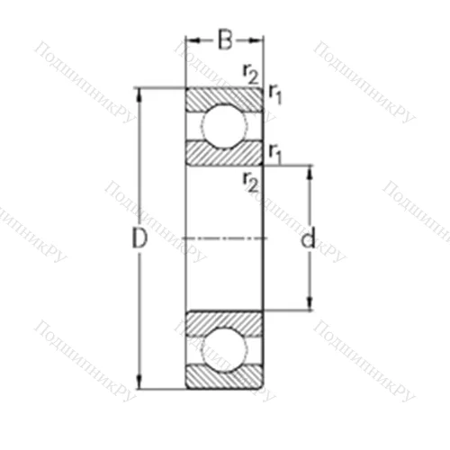 Подшипник шариковый радиальный 6052-M