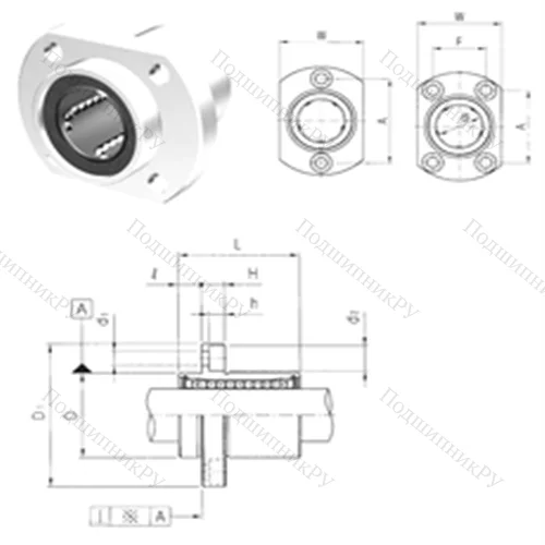 Подшипник шариковый линейный LMHP 20 от производителя  Samick