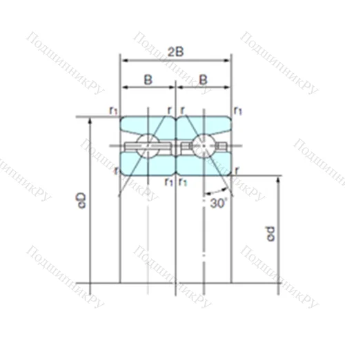 Подшипник шариковый радиально-упорный спаренный 55TAH 10DB