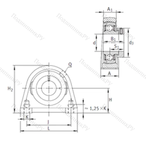 Подшипниковый узел шариковый радиальный PSHE 15