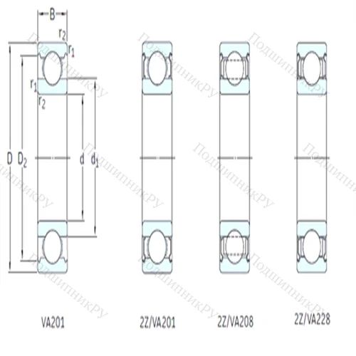 Подшипник шариковый радиальный 6219/VA 201