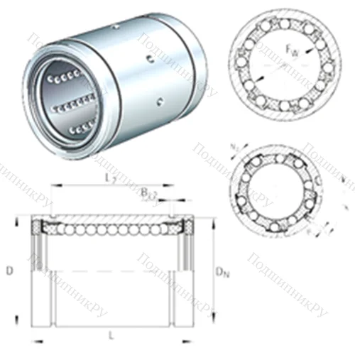 Подшипник шариковый линейный KB 30-PP-AS от производителя  INA