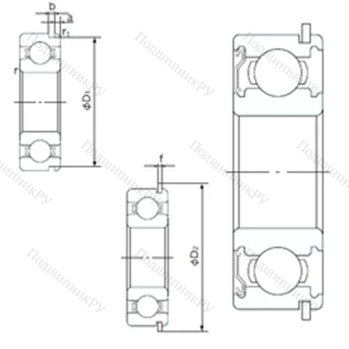 Подшипник шариковый радиальный 6907ZENR