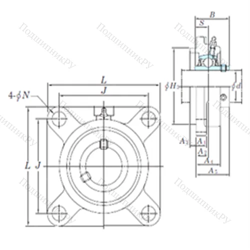 Подшипниковый узел шариковый радиальный UCFS 305-16