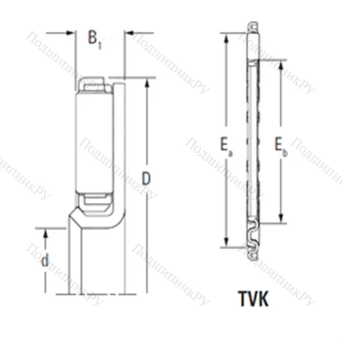 Подшипник игольчатый упорный TVK 3353L от производителя  KOYO Подшипник игольчатый упорный TVK 3353L от производителя  KOYO