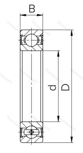 Шариковый однорядный подшипник 6-180307 С17 ГОСТ 520 в Иванове