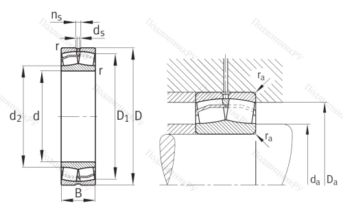 Сферический роликовый подшипник 22208 E 1 XL C 3 от производителя  FAG Сферический роликовый подшипник 22208 E 1 XL C 3 от производителя  FAG