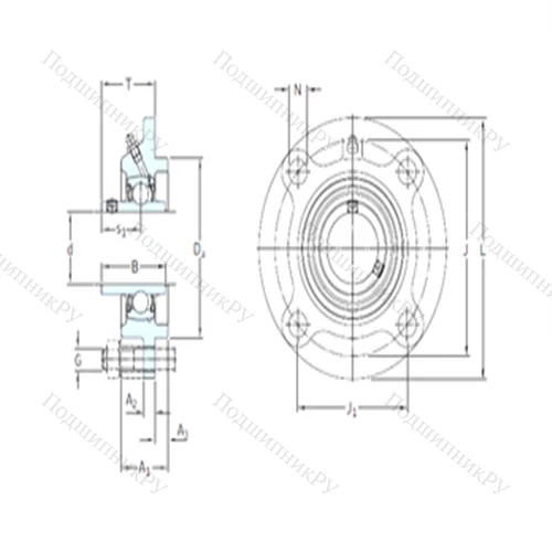 Подшипниковый узел шариковый радиальный FYC 55 TF
