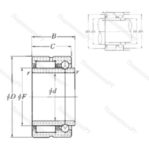 Подшипник комбинированный NKIB 5902R от производителя  NTN Подшипник комбинированный NKIB 5902R от производителя  NTN