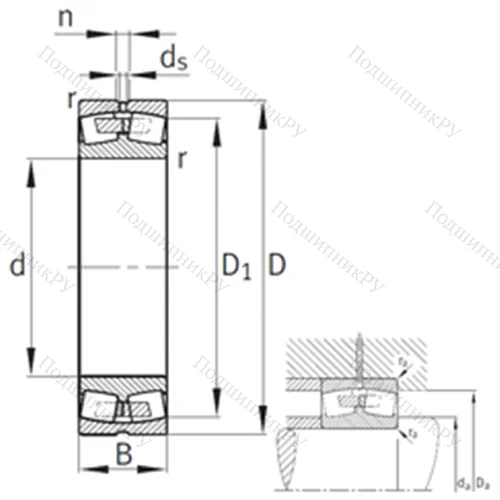 Подшипник роликовый радиальный самоцентрирующийся 24068-B-K 30-MB