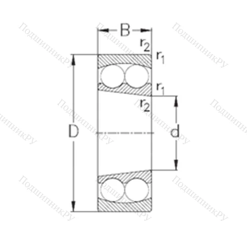 Подшипник шариковый радиальный самоцентрирующийся 1311-K