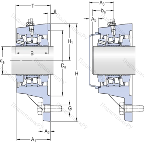 Фланцевые роликоподшипниковые узлы (SKF ConCentra, для метрических валов) FYNT 55 F