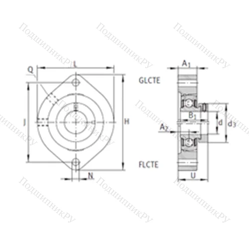 Подшипниковый узел шариковый радиальный GLCTE 15