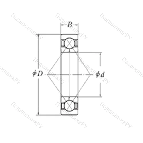 Подшипник шариковый радиально-упорный с четырёхточечным контактом QJL 1