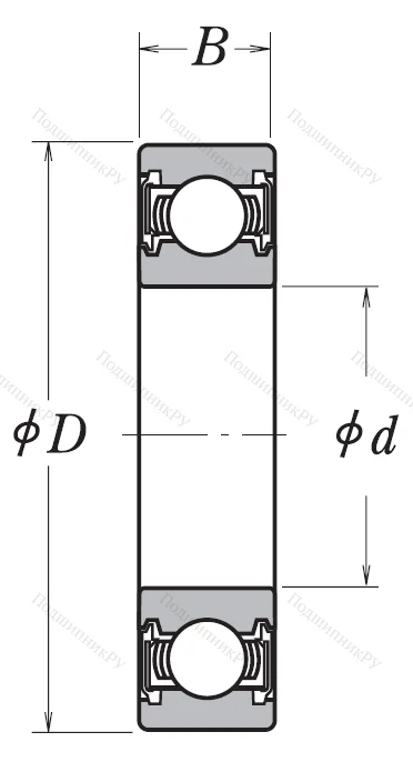Однорядный шариковый подшипник 6909 VV CM