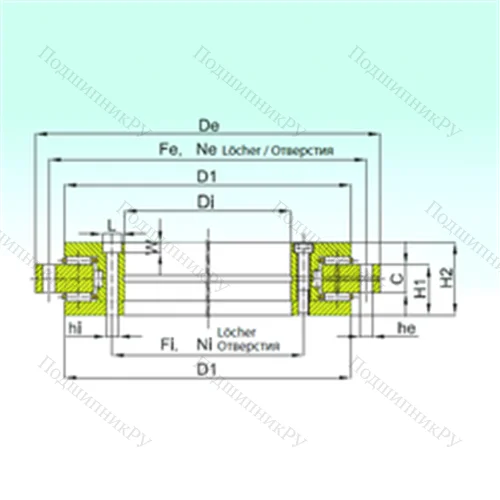Подшипник роликовый опорно-поворотный YRT 50