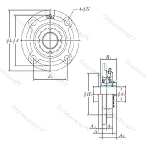 Подшипниковый узел шариковый радиальный UKFC 215 от производителя  KOYO