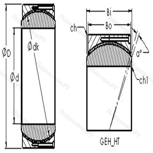 Подшипник скольжения сферический GEH 480HT от производителя  AST