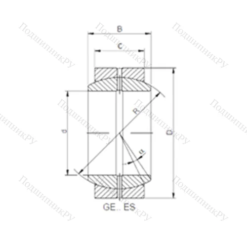 Подшипник скольжения сферический GE 032/62 XES от производителя  CX