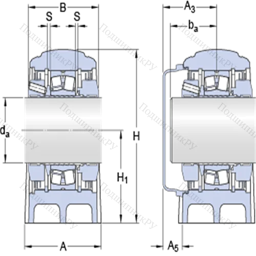 Стационарные роликоподшипниковые узлы (SKF ConCentra, для метрических валов) SYNT 50 LTS