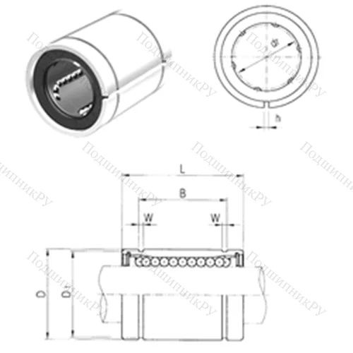 Подшипник шариковый линейный LM 6AJ от производителя  Samick