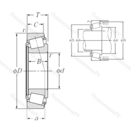 Подшипник роликовый радиально-упорный 4T-15106/15245 от производителя  NTN