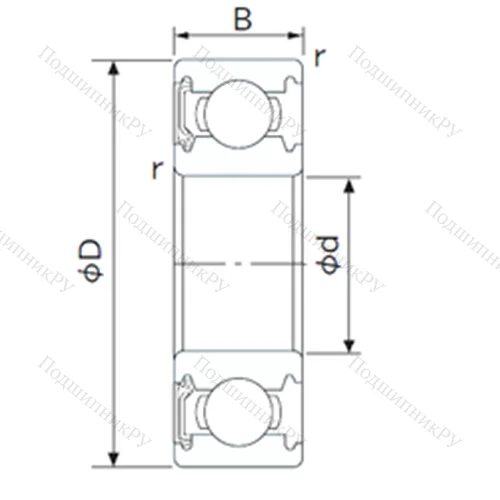Подшипник шариковый радиальный 6211NKE
