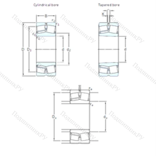 Подшипник роликовый радиальный самоцентрирующийся E 2.22211 от производителя  SKF