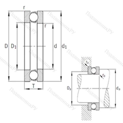Подшипник шариковый упорный 511/530-MP