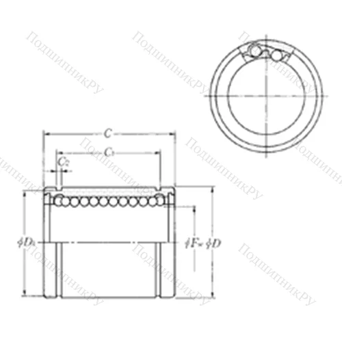 Подшипник шариковый линейный KLM 40