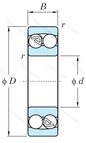 Двухрядный шариковый подшипник 1216 от производителя  KOYO