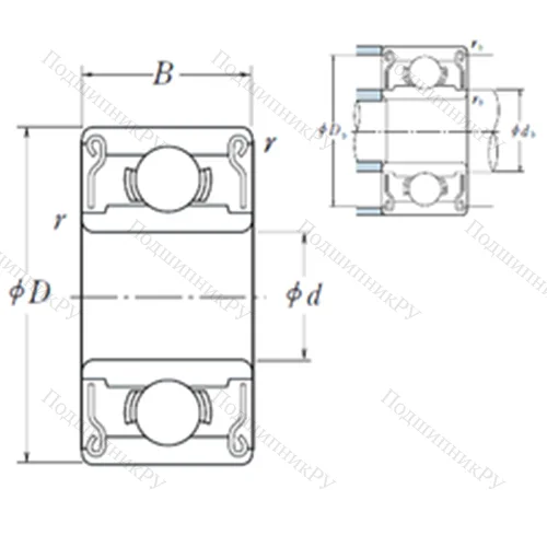 Подшипник шариковый радиальный 601XZZ