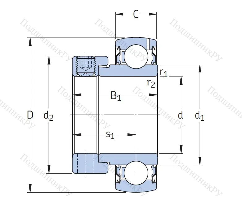 Корпусный подшипник YET 205