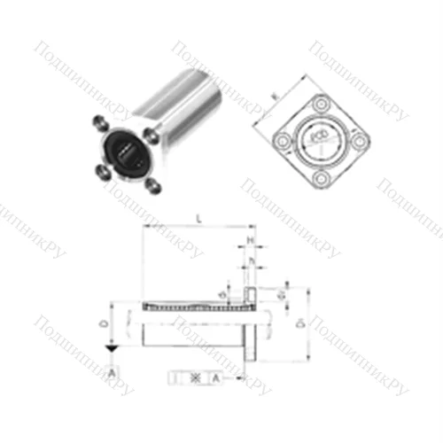 Подшипник шариковый линейный LMK 40LUU от производителя  Samick