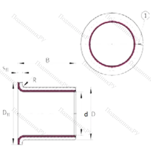 Подшипник скольжения EGF 08055-E 40-B