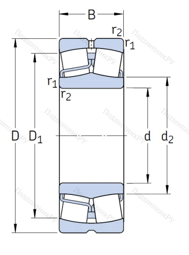 Сферический роликовый подшипник 22207 E от производителя  SKF Сферический роликовый подшипник 22207 E от производителя  SKF
