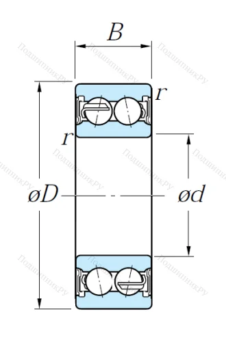 Двухрядный шариковый подшипник 5203 2RS от производителя  KOYO