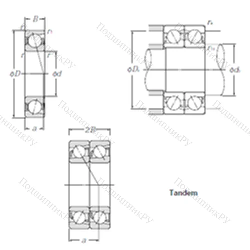Подшипник шариковый радиально-упорный 7828CDT от производителя  CYSD