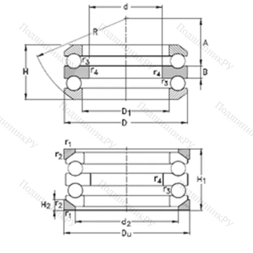 Подшипник шариковый упорный 54216-MP+U 216 от производителя  NKE Подшипник шариковый упорный 54216-MP+U 216 от производителя  NKE