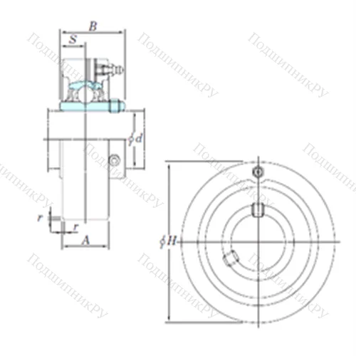 Подшипниковый узел шариковый радиальный UCC 318-56