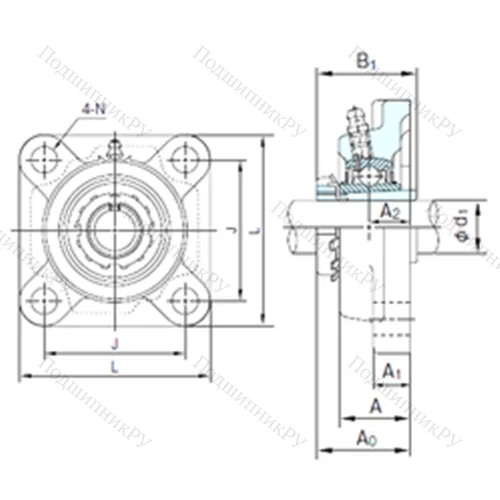 Подшипниковый узел шариковый радиальный UKF 315+H 2315
