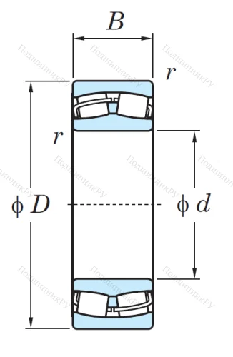 Сферический роликовый подшипник 22206 RZW 33 от производителя  KOYO Сферический роликовый подшипник 22206 RZW 33 от производителя  KOYO