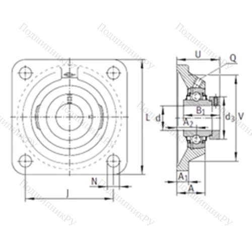 Подшипниковый узел шариковый радиальный RCJO 90