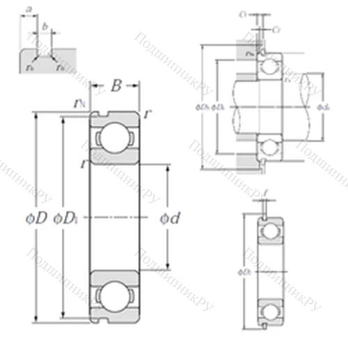 Подшипник шариковый радиальный 6913NR от производителя  NTN Подшипник шариковый радиальный 6913NR от производителя  NTN