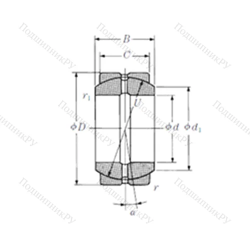 Подшипник скольжения сферический 110FSF 160