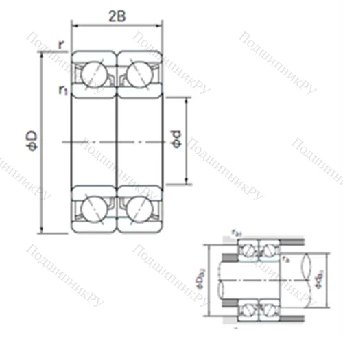 Подшипник шариковый радиально-упорный спаренный 7217DB