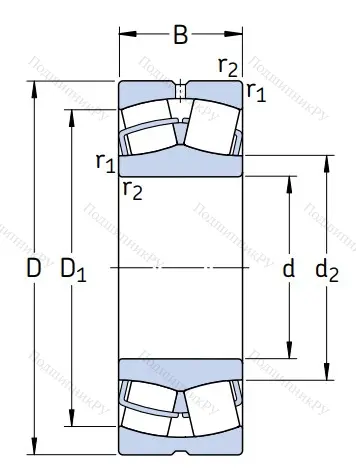 Сферический роликовый подшипник 22206 E от производителя  SKF Сферический роликовый подшипник 22206 E от производителя  SKF